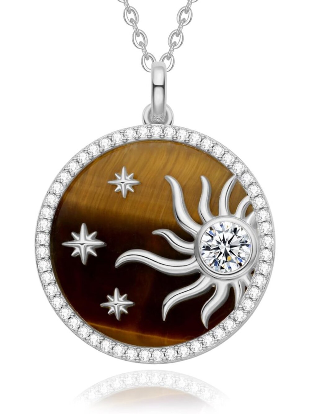 Sterling Silver Tiger's Eye Pendant Necklace for Women | Elegant Jewelry Gift